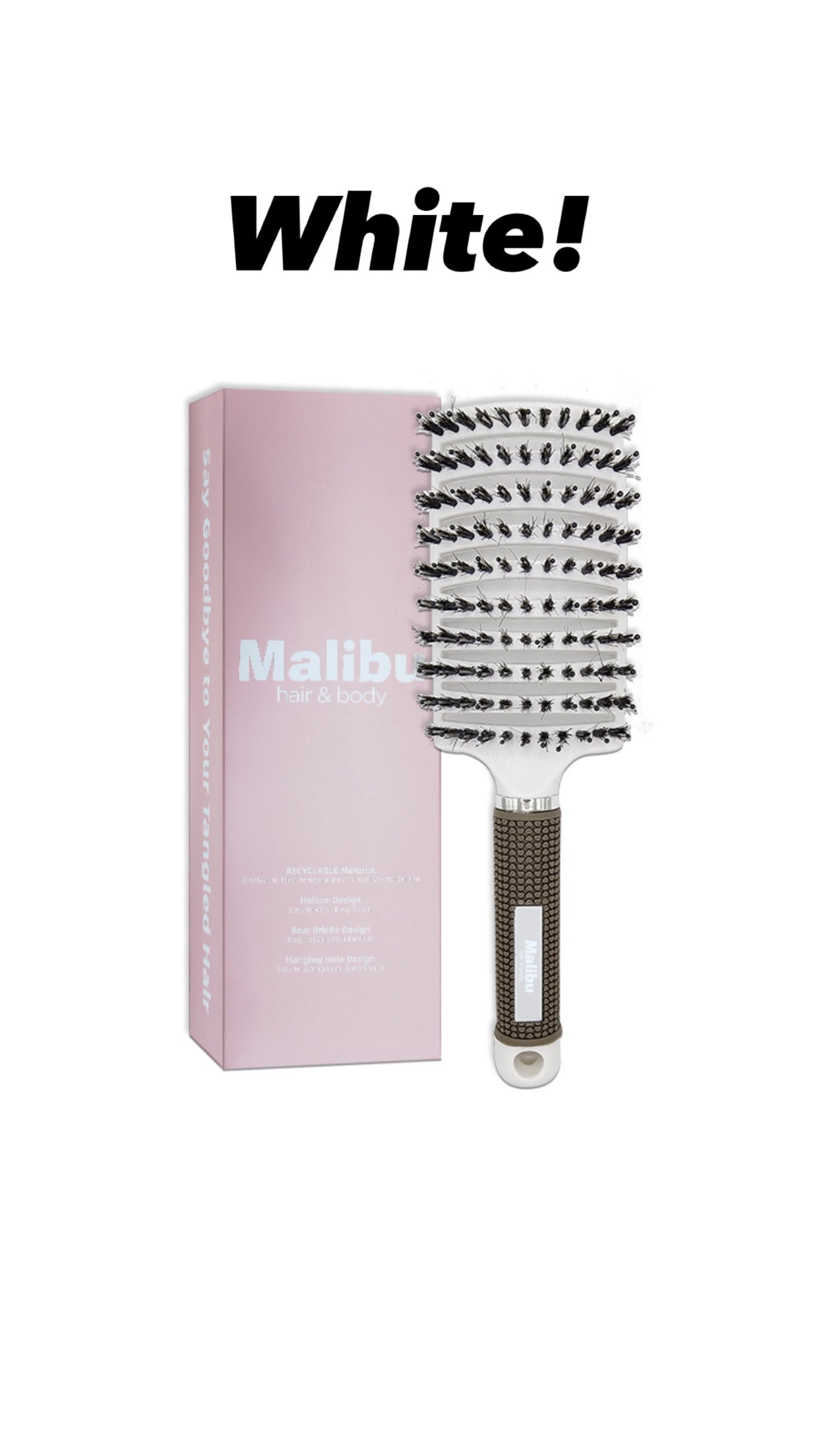 Hair detangling brush white