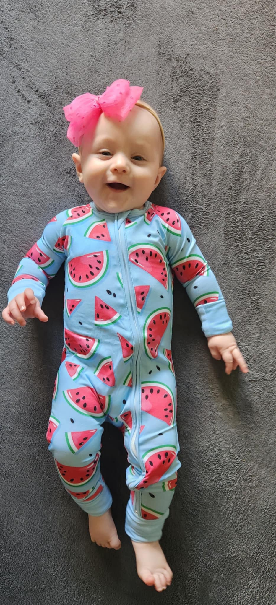 Long sleeve bamboo Baby Zip-up Romper! watermelon
